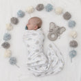 Load image into Gallery viewer, Jersey Swaddle & Rattle- Mason/Elephant
