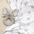 Load image into Gallery viewer, Jersey Swaddle & Rattle- Mason/Elephant
