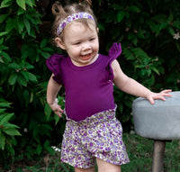 Short Sleeve flutter - Plum
