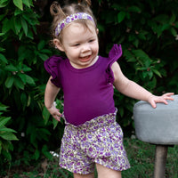 Short Sleeve flutter - Plum