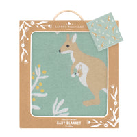 Australiana Baby Blanket - Kangaroo/ Green