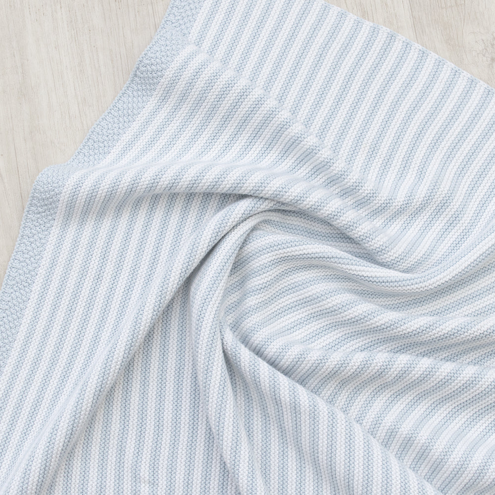 Stripped Baby Blanket- Blue/White