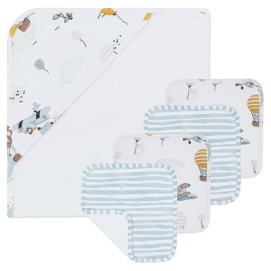 5pc Baby Bath Gift Set- Up Up and Away